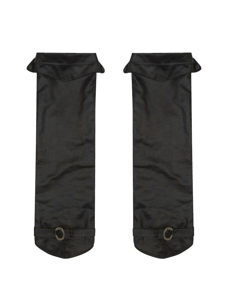 Knee-length loose stacked leather leggings【s0000012302】