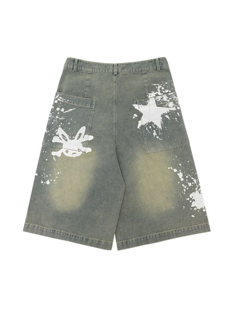 Varnished denim shorts【s0000008982】
