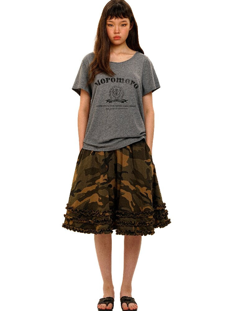 Camo Multi Layer Lace A Line Skirt【s0000017913】