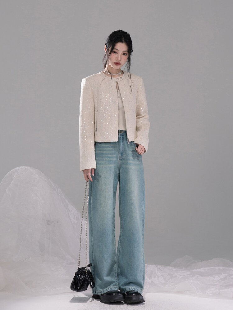 Sparkling Shell Lace Sequin Jacket【s0000015753】