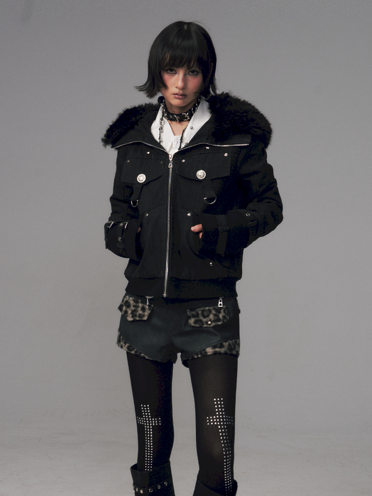 Vintage Sand Wash Detachable Hood Jacket【s0000014703】