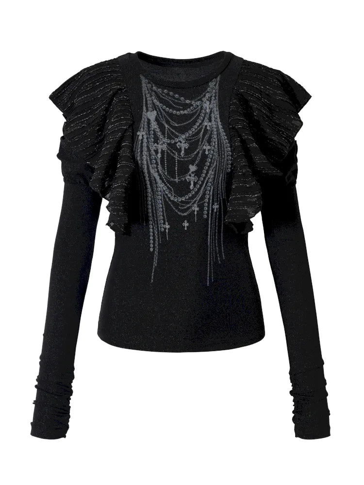 Puff Sleeves Round Neck Long Sleeve Base【s0000013956】