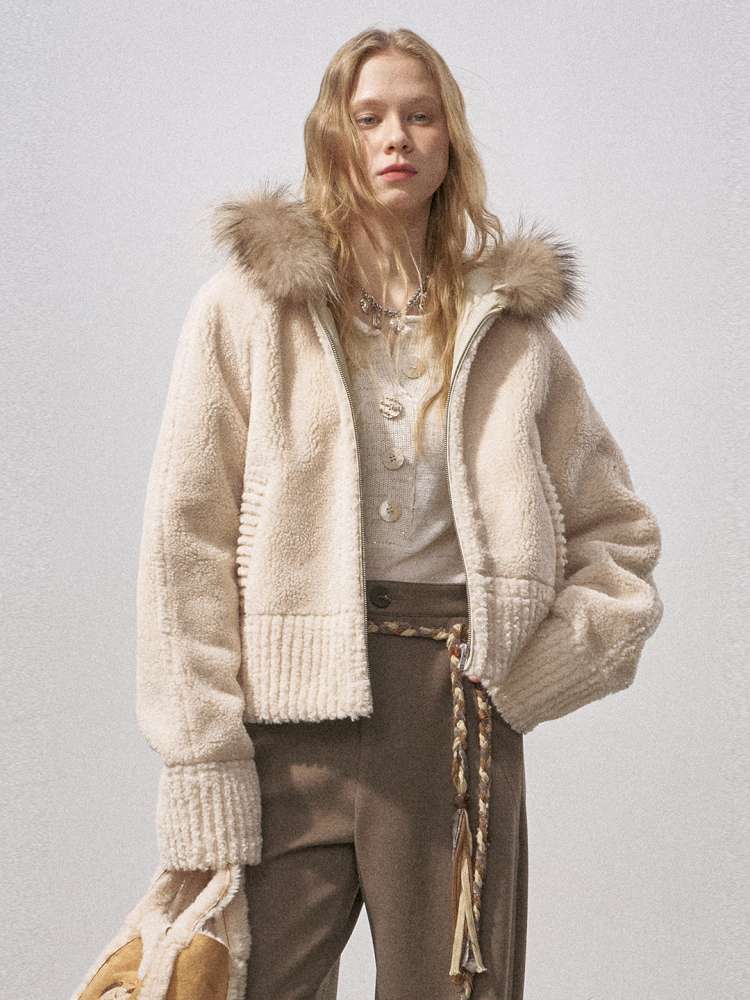 Bear Ears Velvet Faux Fur Jacket【s0000015235】