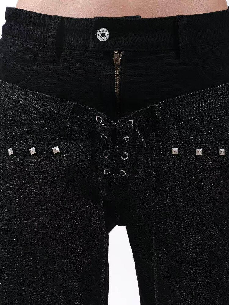 Stacked Raw Denim Zipper Jeans【s0000018188】
