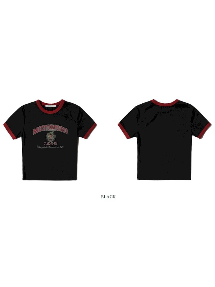 College style collision colour short sleeve T-shirt【s0000008600】