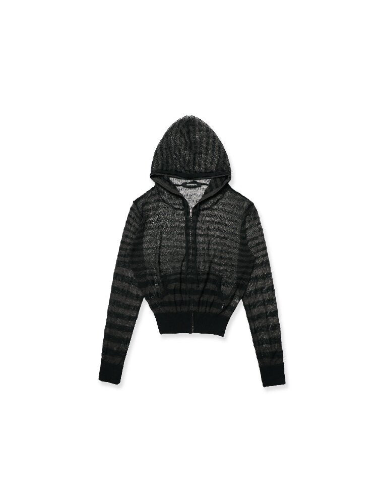 Linen Blend Gradient Hooded Top【s0000017930】