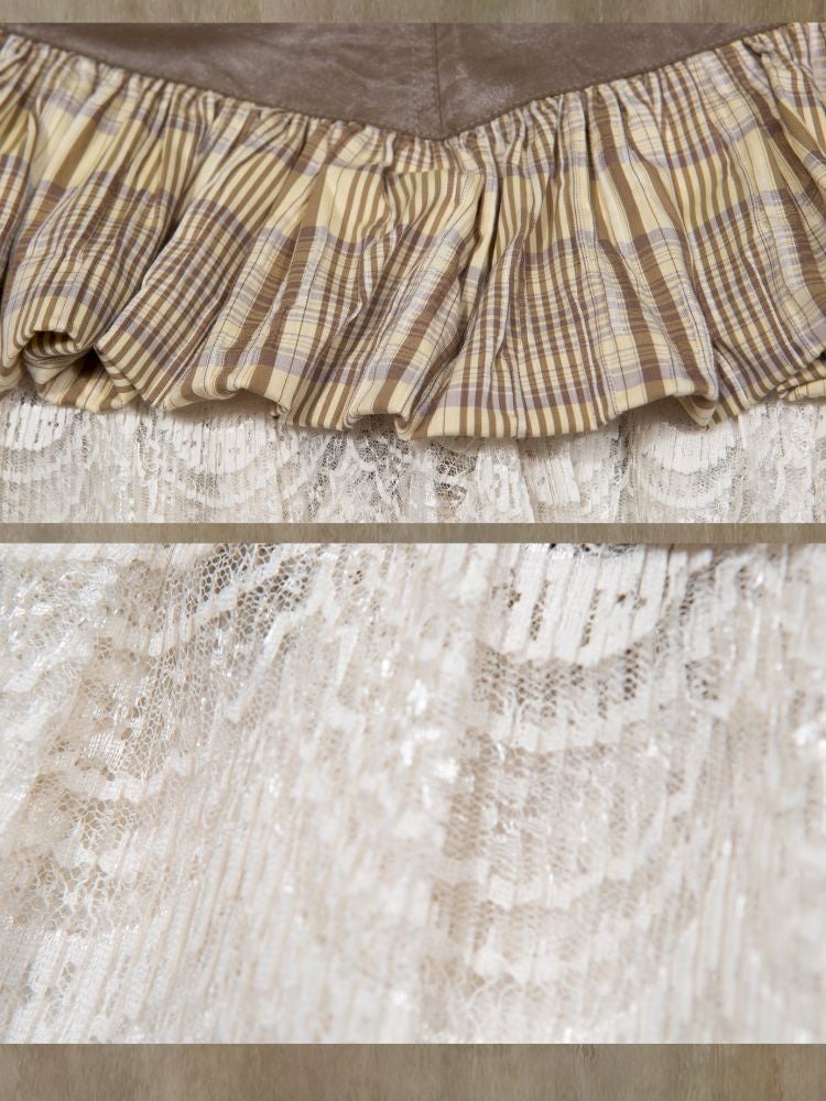 Colorblocking Plaid Pod Shorts Skirt【s0000012654】