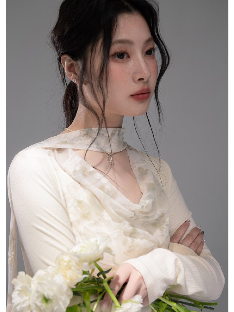 Layered Yarn Printed Mesh Dress【s0000015750】