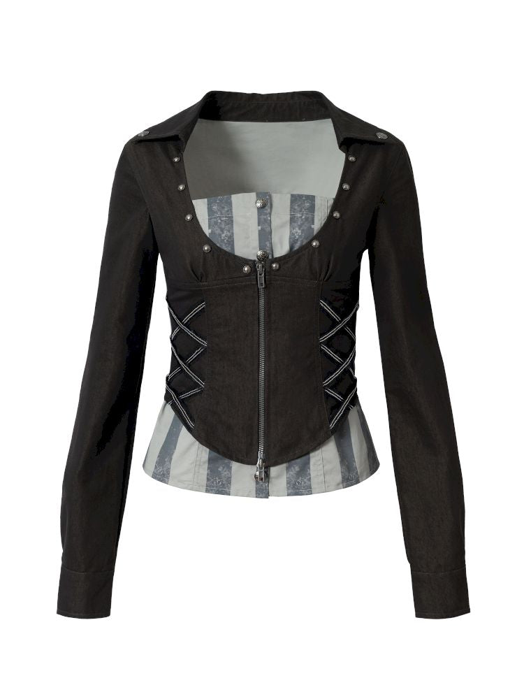 Short low collar long sleeve shirt【s0000013478】