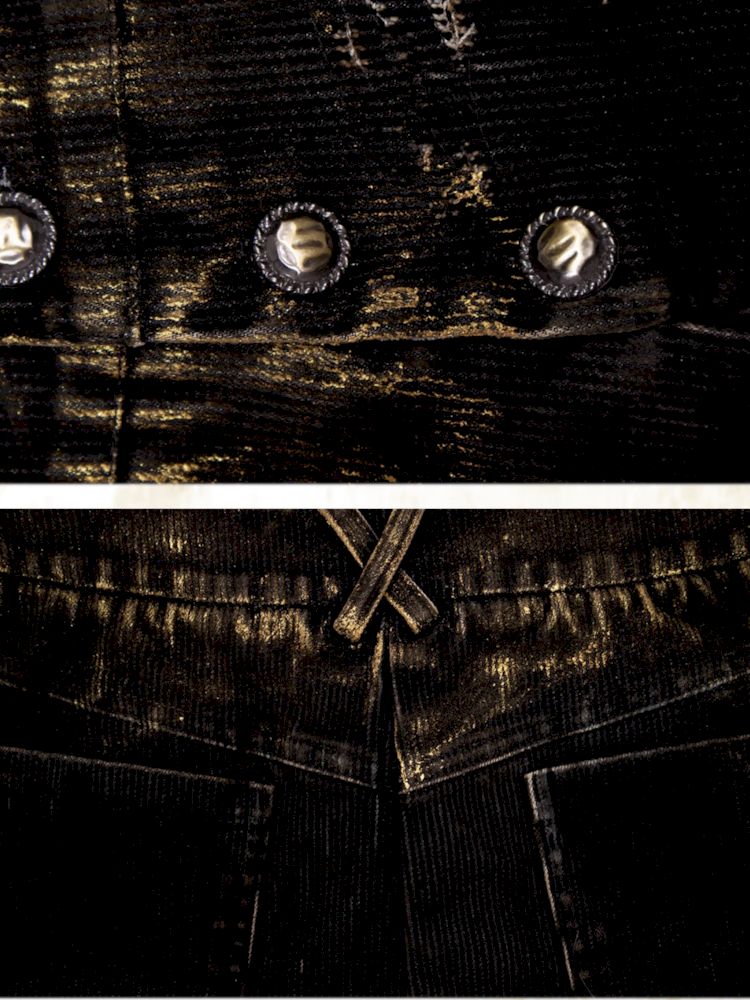 Heavy duty brushed gold low waist casual denim【s0000009482】