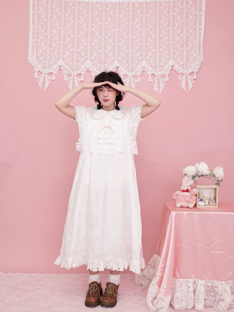 Doll collar puff sleeve lace shirt【s0000012852】
