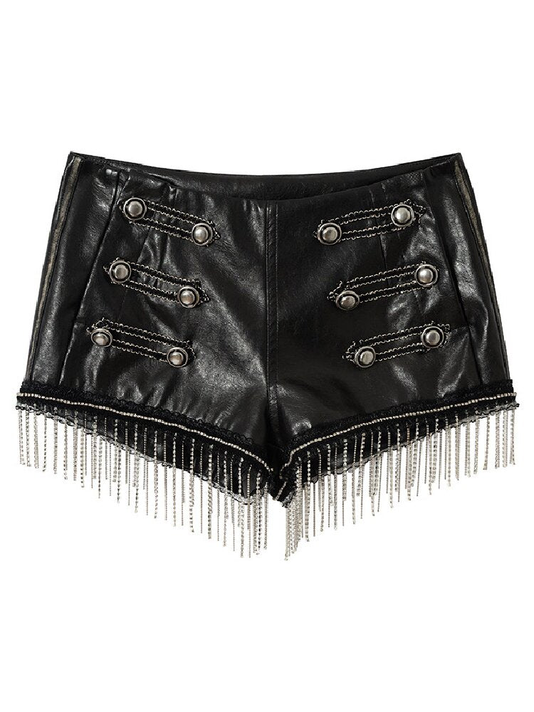NO RCourt Punk Metal Chain Slim Shorts【s0000017236】