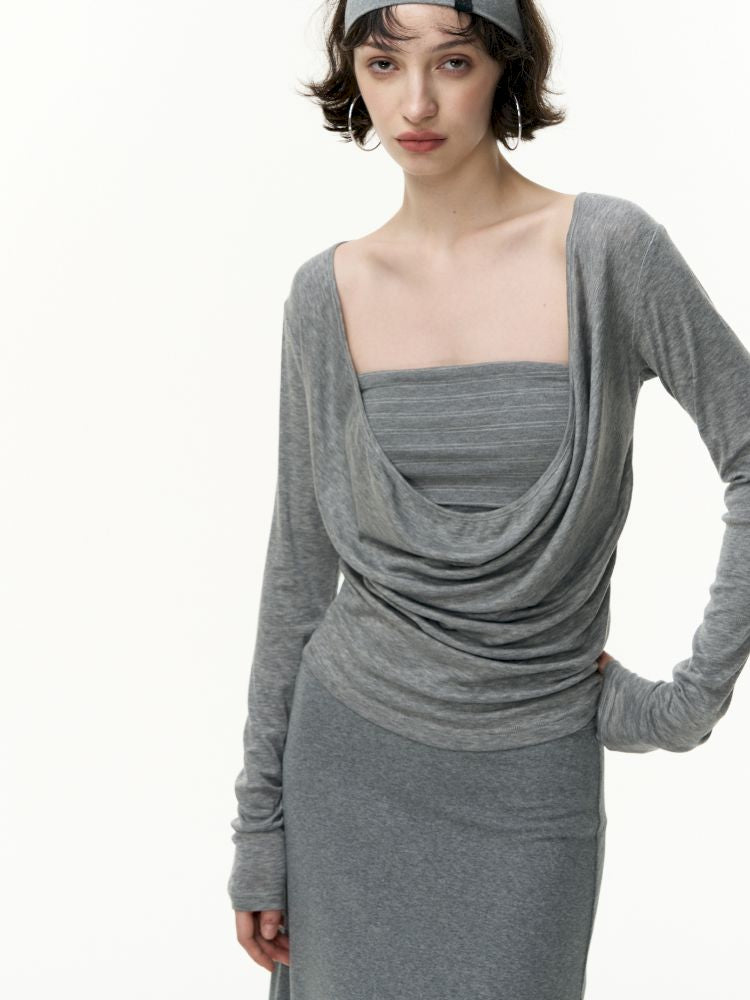Tencel Lycra swing collar bottoming shirt【s0000013743】
