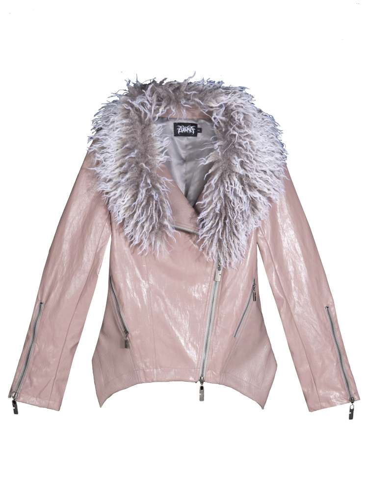 Fur Collar Stylish Slim-Fit Leather Jacket【s0000014481】