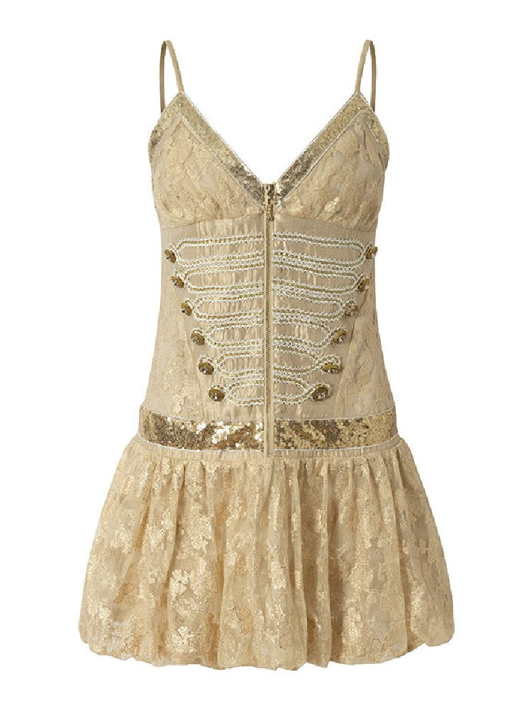 Vintage Court Punk Sequin Dress【s0000017858】