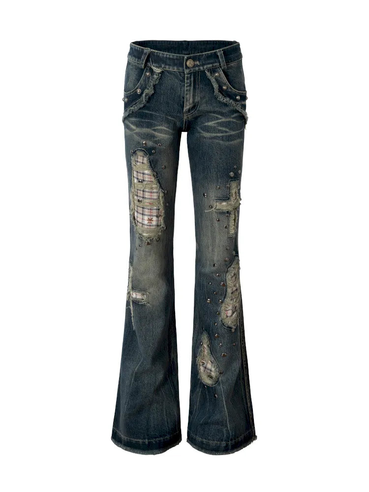 Distressed Straight-Leg Slim-Fit Jeans【s0000013946】