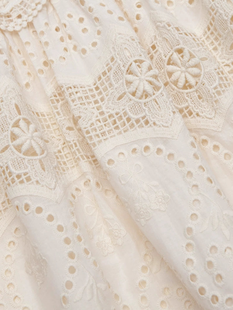 Embroidered woven lace dress【s0000006878】