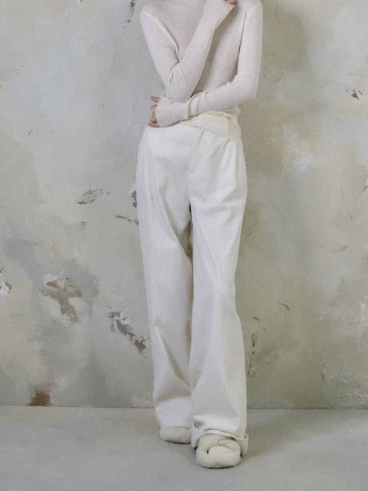 High waist straight wide leg pants【s0000005552】