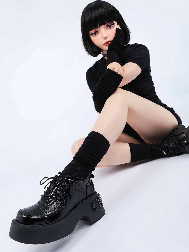 Metal punk style platform shoes【s0000011446】