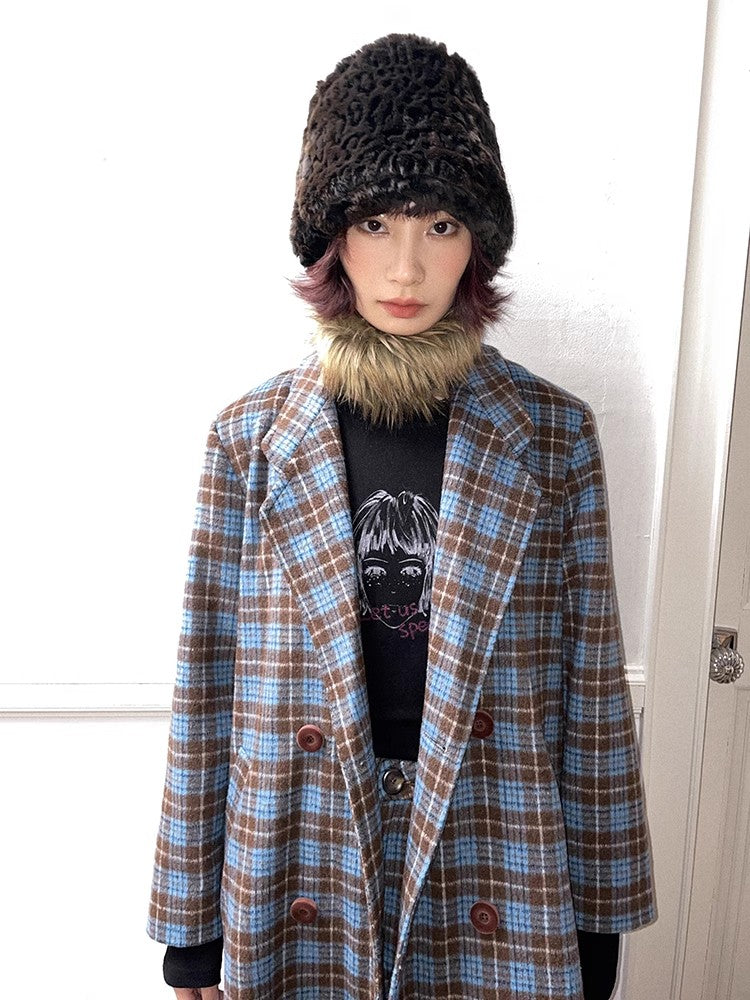 Loose plaid coat【s0000011306】