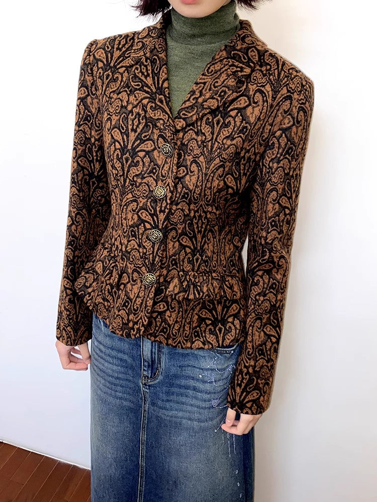 Chemical girl retro pattern ruffle jacket【s0000011547】