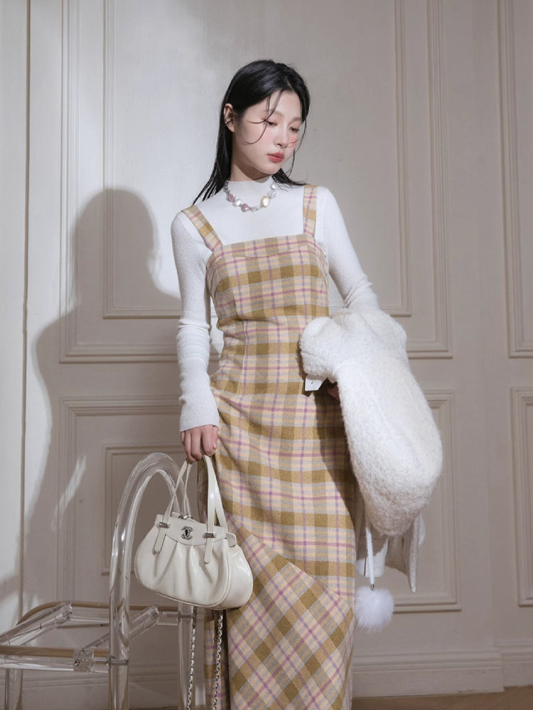 Thick wool short sweater+scarf【s0000005865】