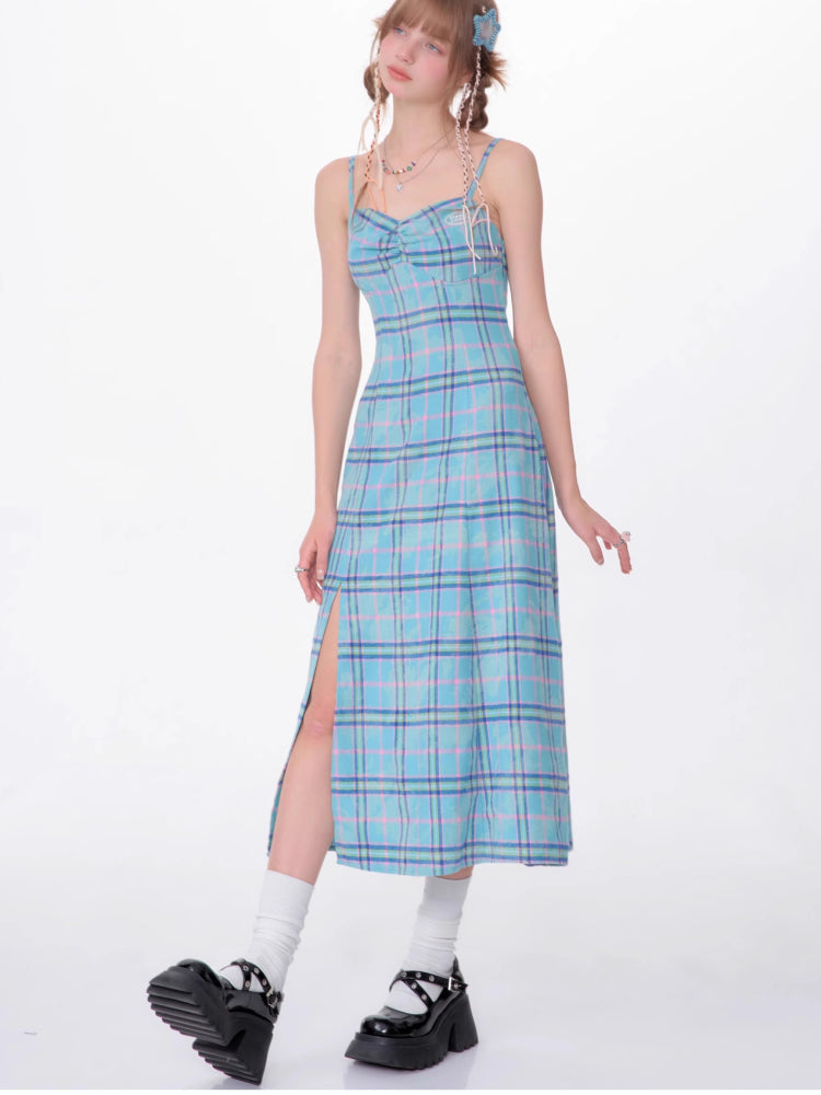 Plaid sleeveless dress【s0000007546】
