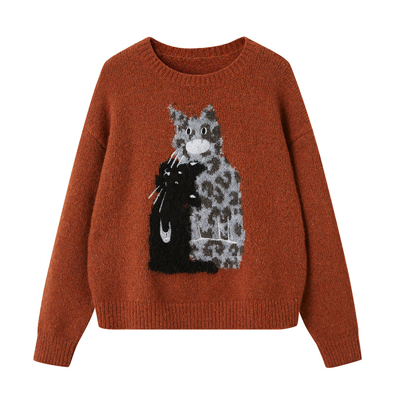 Embroidered Crewneck Pullover Sweater【s0000014082】