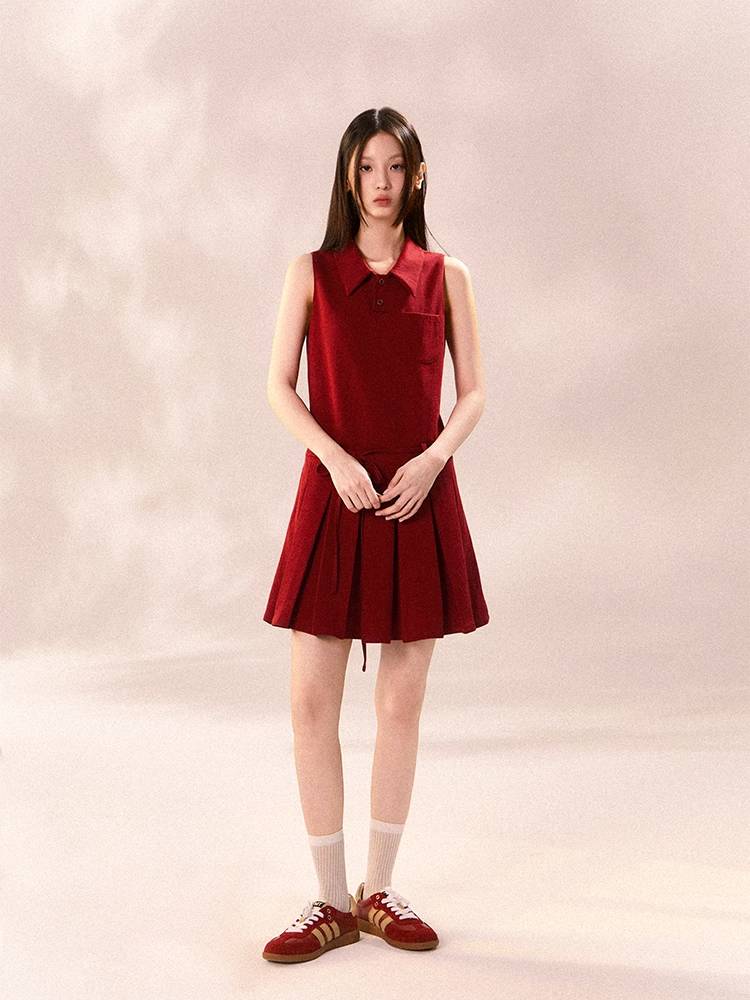 Sleeveless suspender skirt【s0000008408】