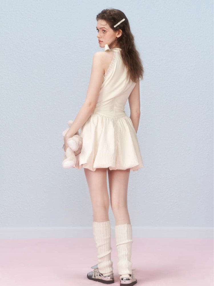 Bow tie sleeveless dress【s0000007240】