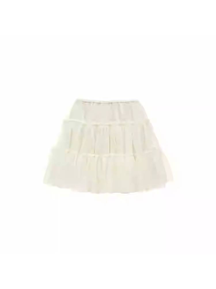 Ballet-style fluffy mesh short skirt【s0000011378】