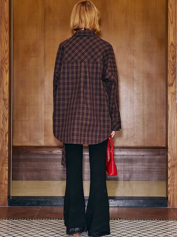 Faux two piece bootcut pants【s0000009822】