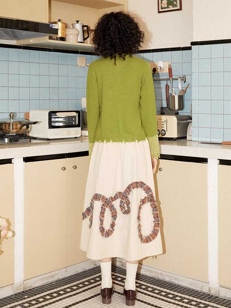 Yellow green knit sweater【s0000009635】