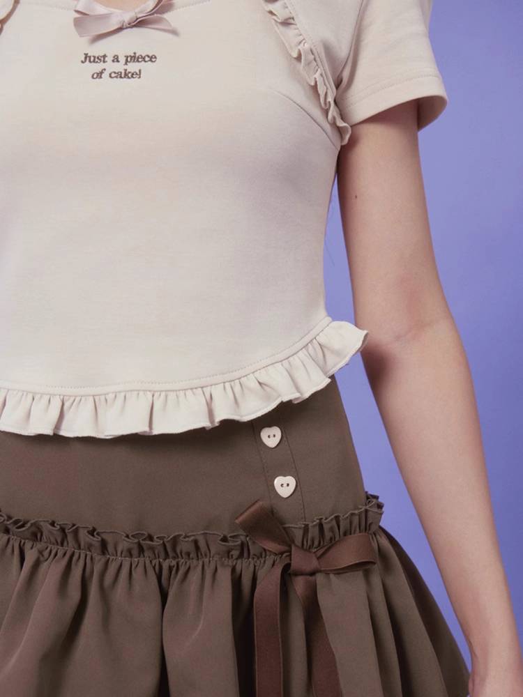 Sweet brown cake skirt【s0000008884】