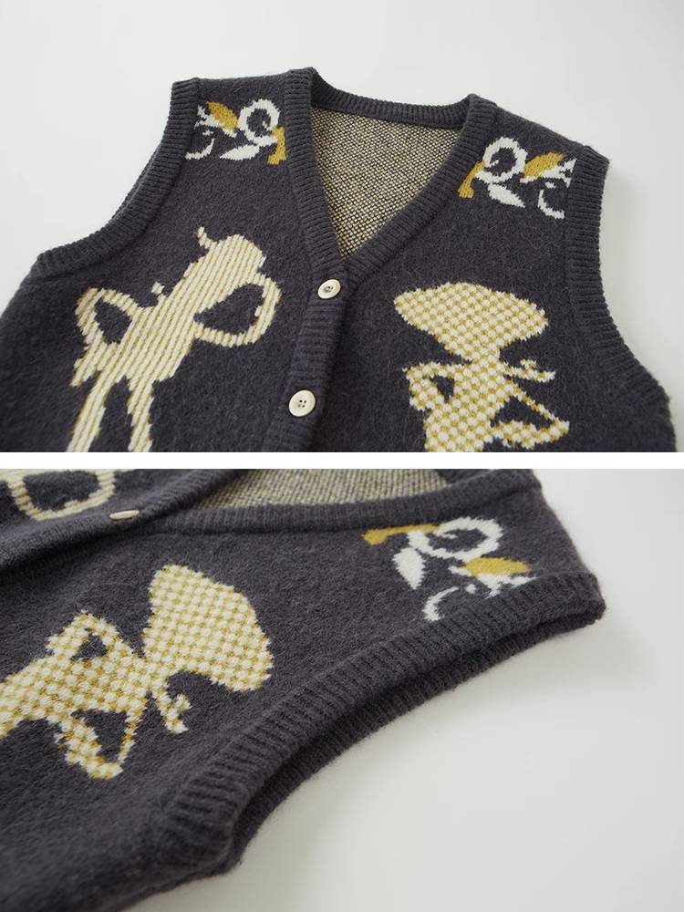 Retro knit vest【s0000010848】