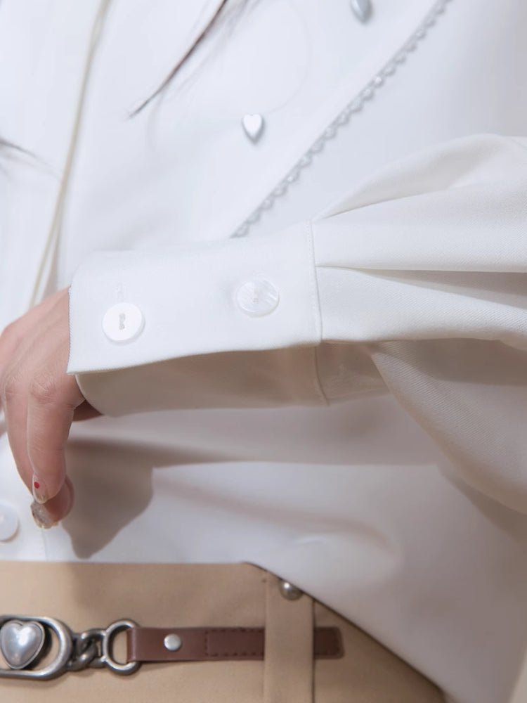 Decorative long sleeve short shirt【s0000007212】