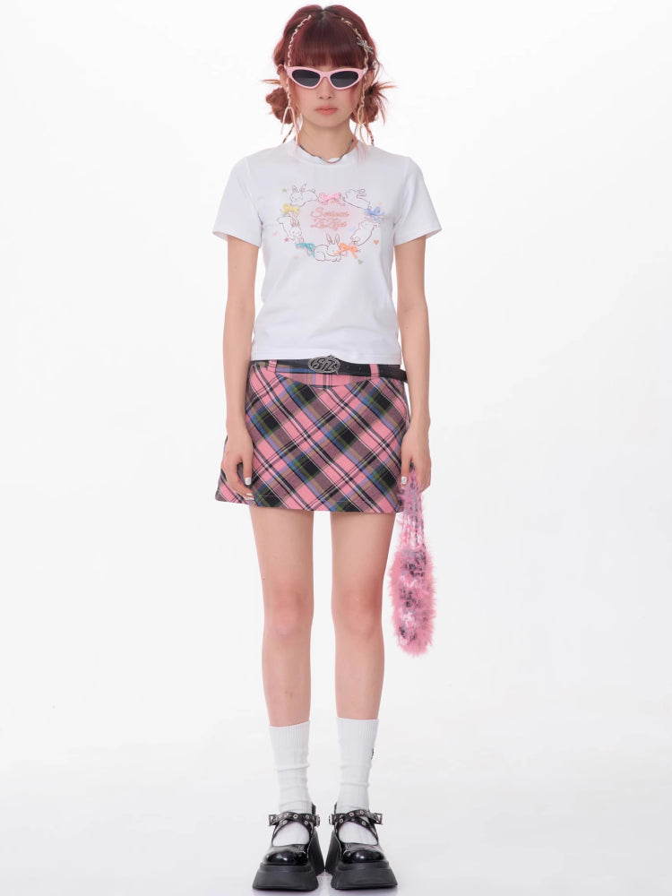 Round neck print short sleeve T-shirt【s0000007534】