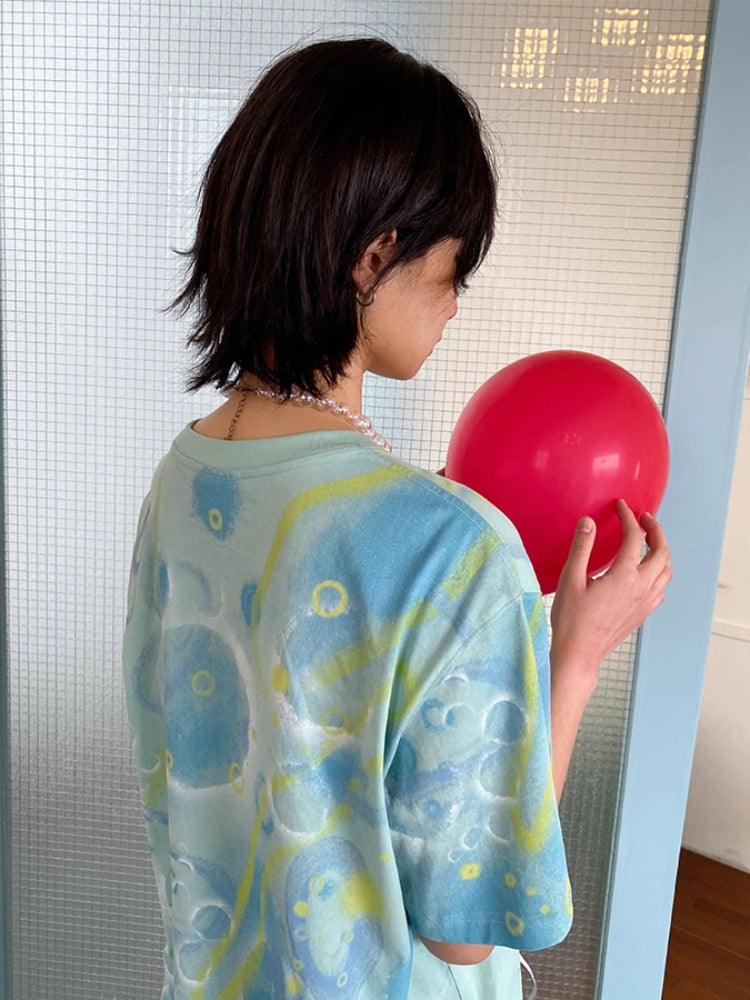 Round neck print short sleeve T-shirt【s0000007808】