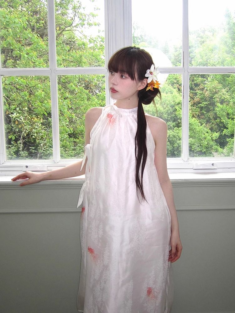 Halter neck long dress【s0000008538】