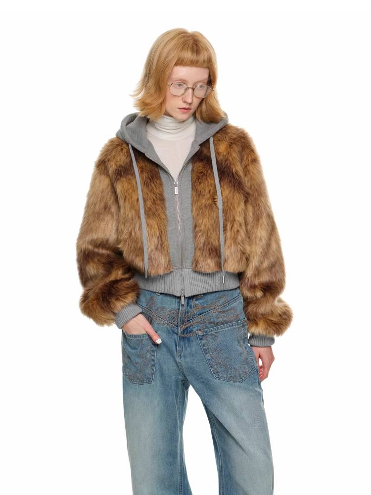 Hooded fur sweatshirt【s0000011375】