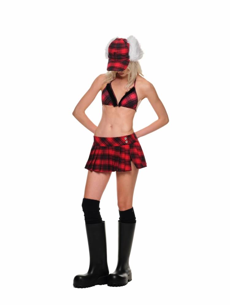 Red plaid bikini set【s0000011415】