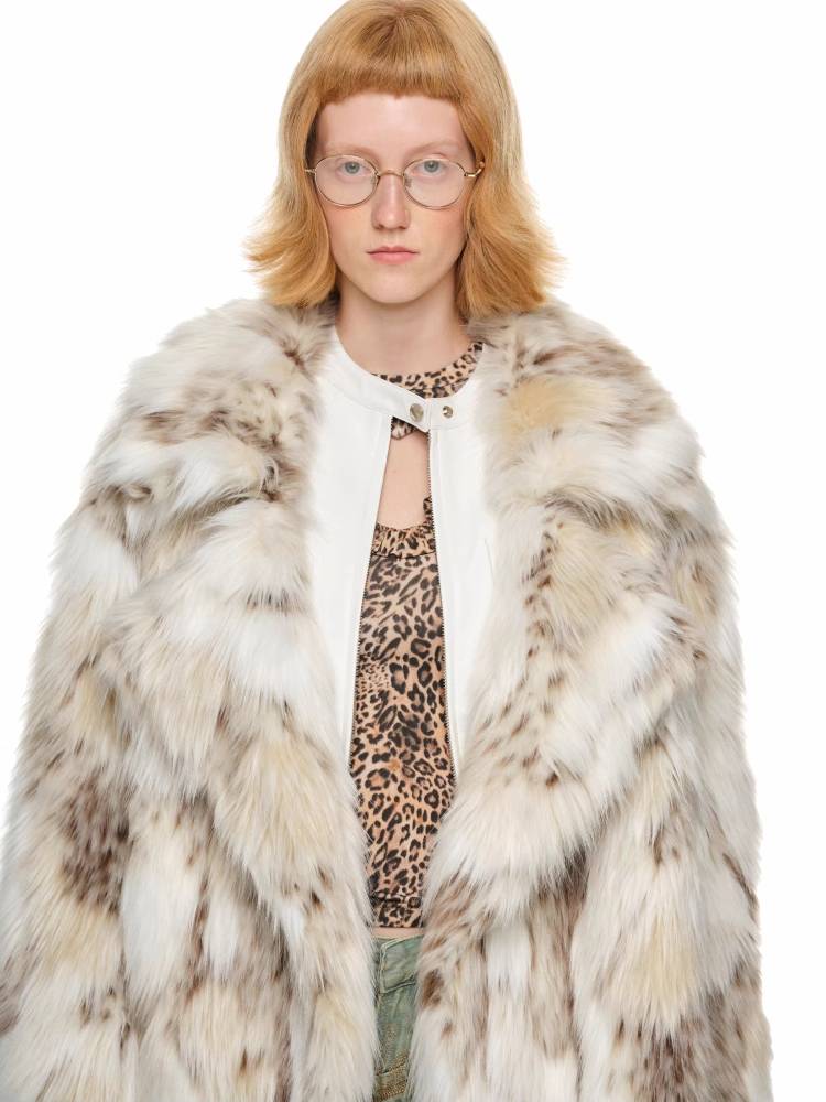 Leopard print fur coat【s0000011370】