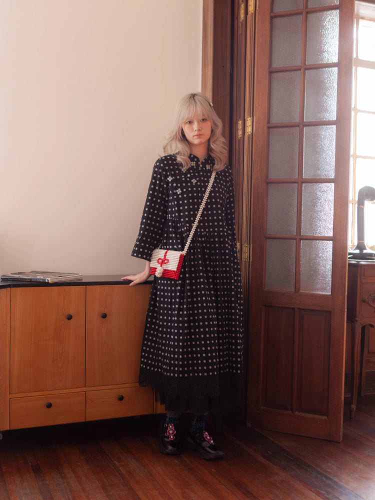 Black and white tulle skirt【s0000006864】