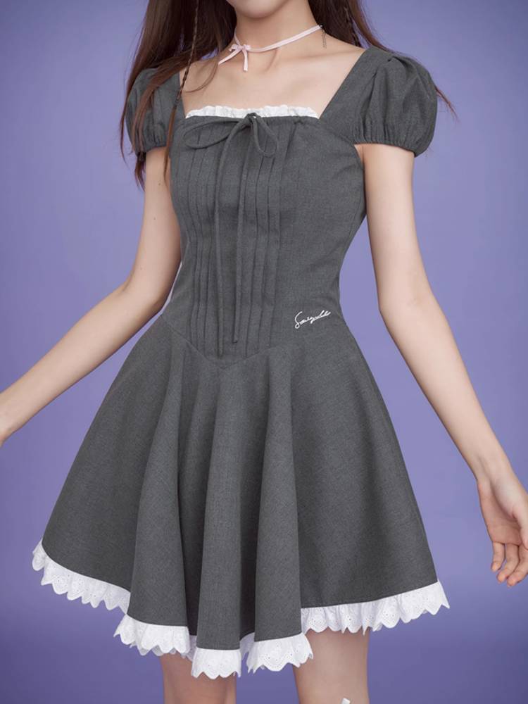 Square neck dress【s0000008917】