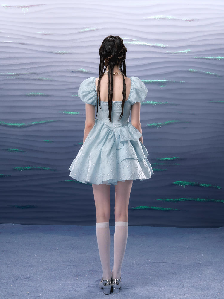 Bud Sleeve Square Neck Princess Dress【s0000006772】