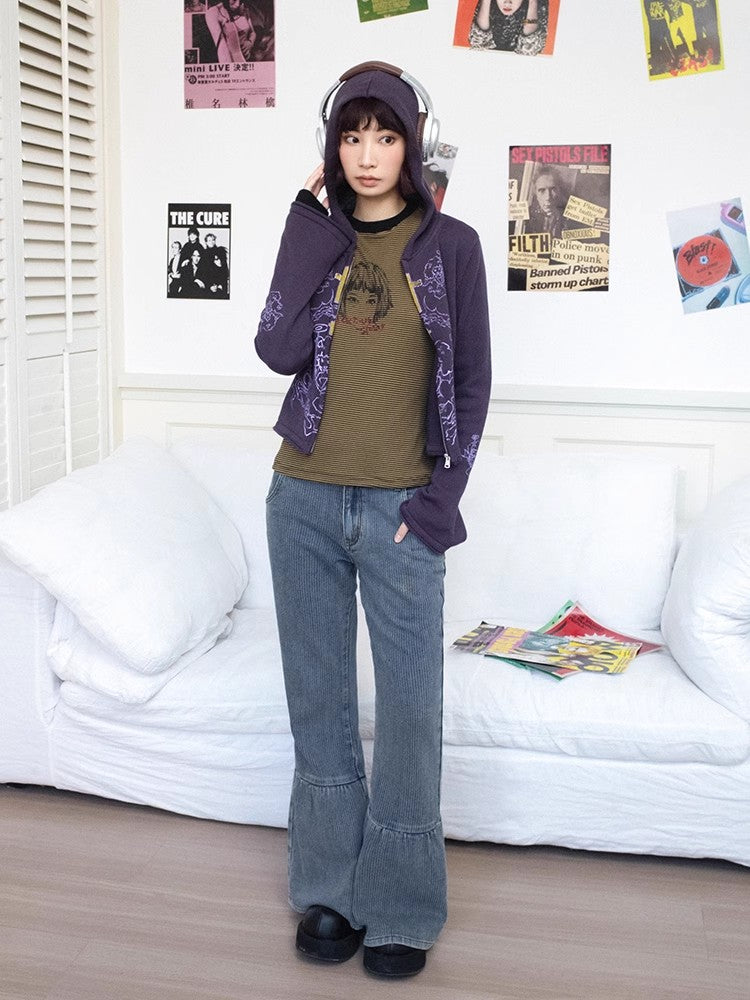 Striped retro t-shirt【s0000011304】