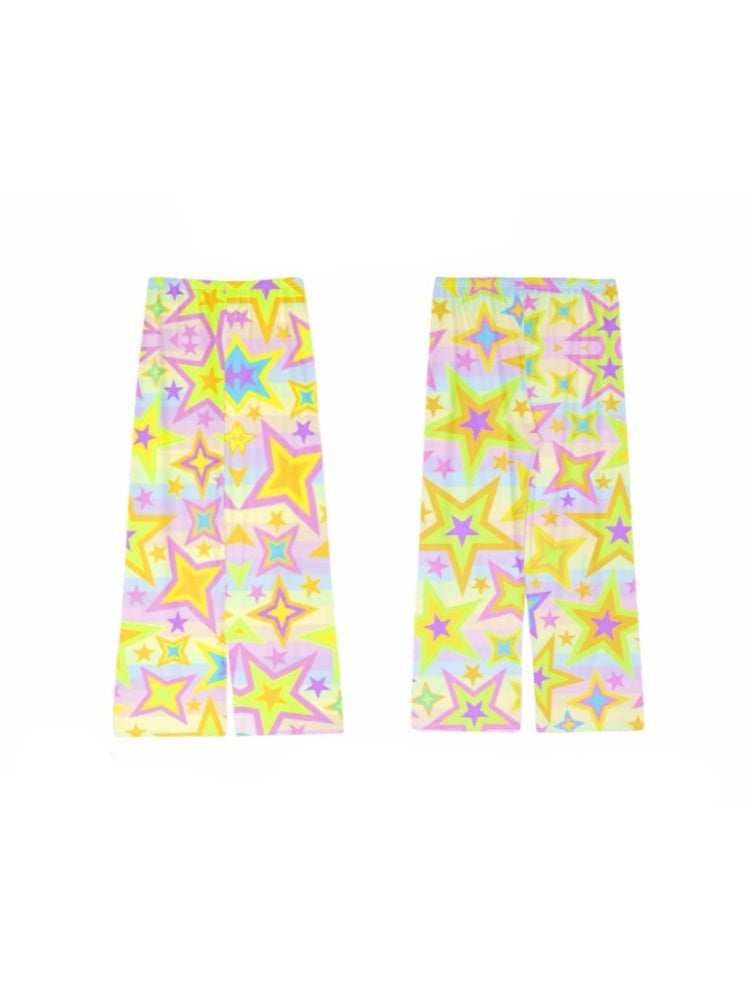 Star Print Wide Leg Loose Pants【s0000002522】