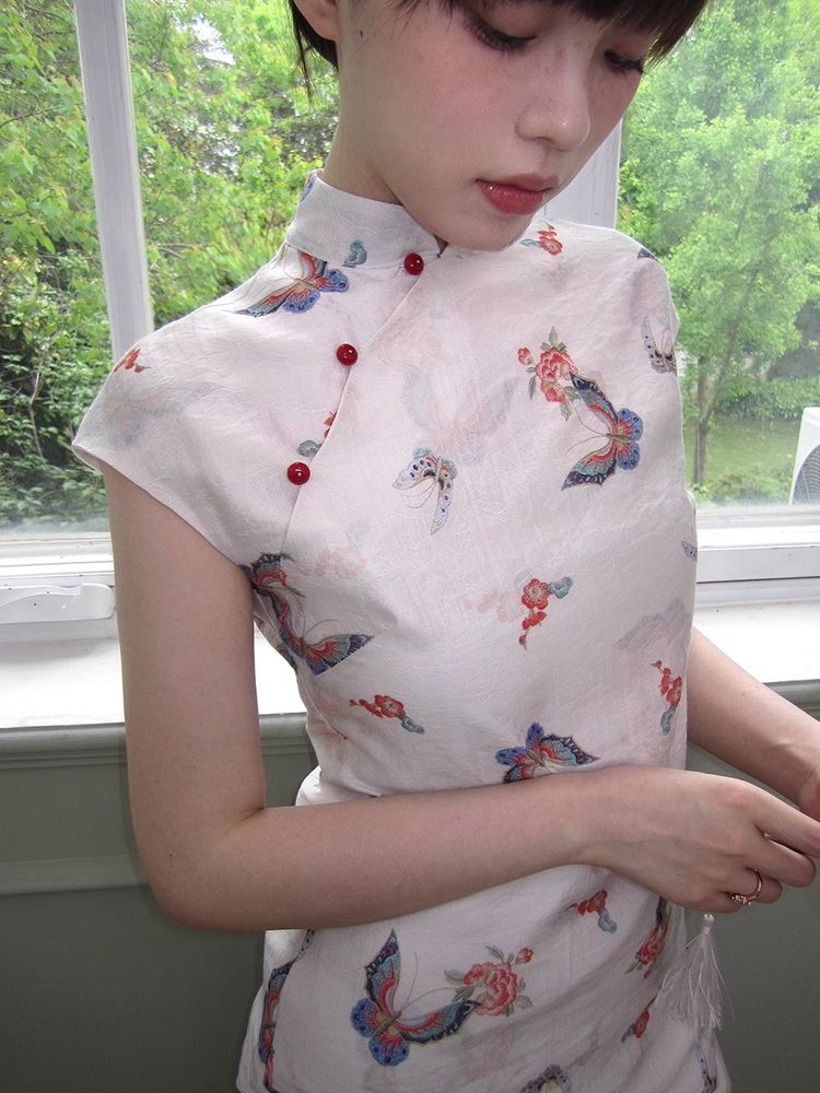 Printed cheongsam dress【s0000008542】