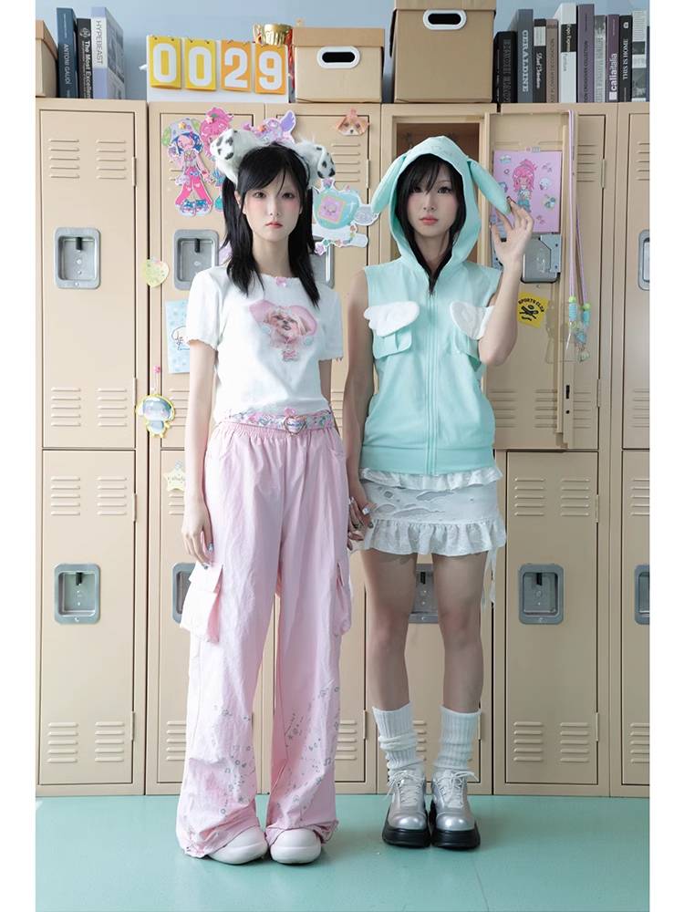 Bunny ears hooded vest jacket【s0000009105】