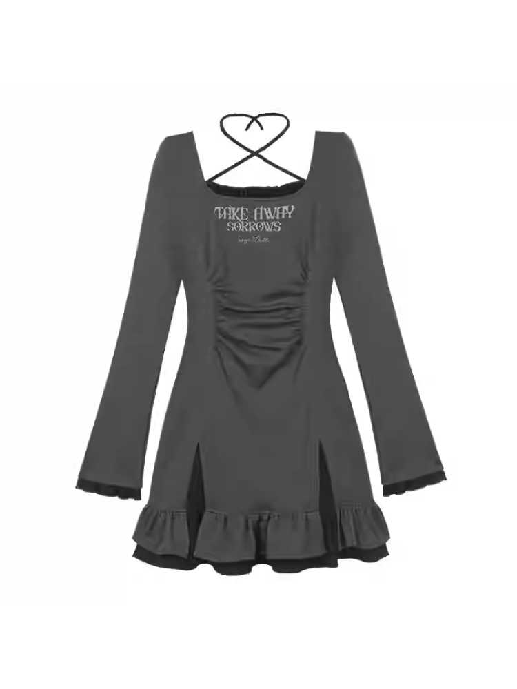 Fake two piece dress【s0000010685】